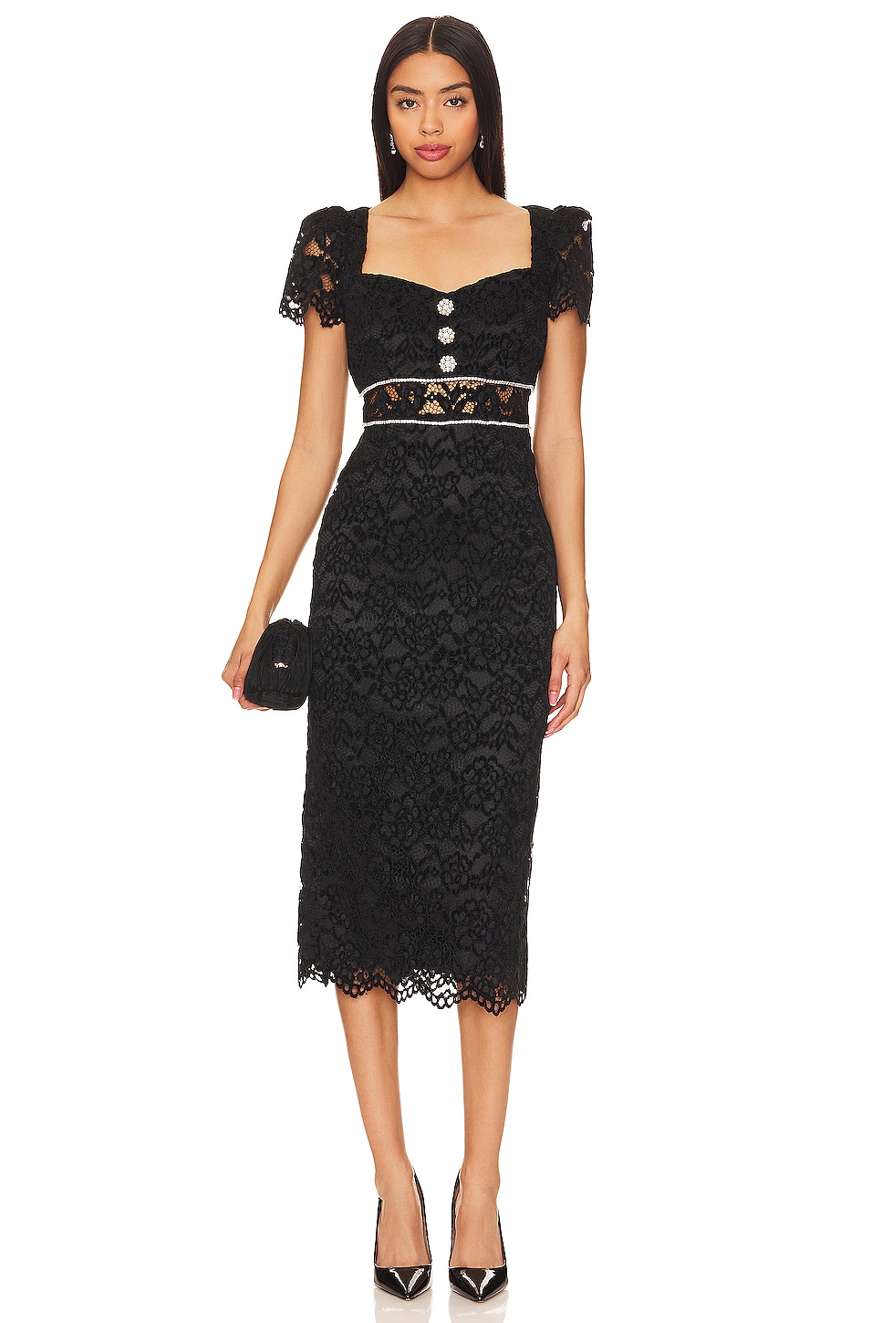 lace maxi dress with open back Elegant Open-Back Lace Waist Maxi Dress main image 1