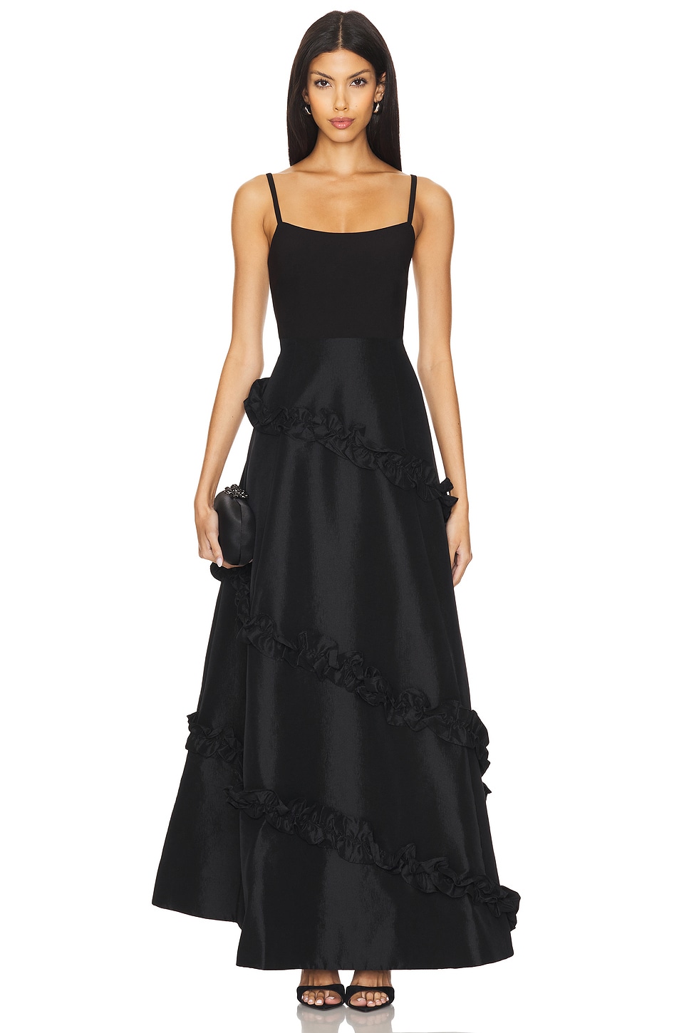 Likely Carlone strappy black top gown dress