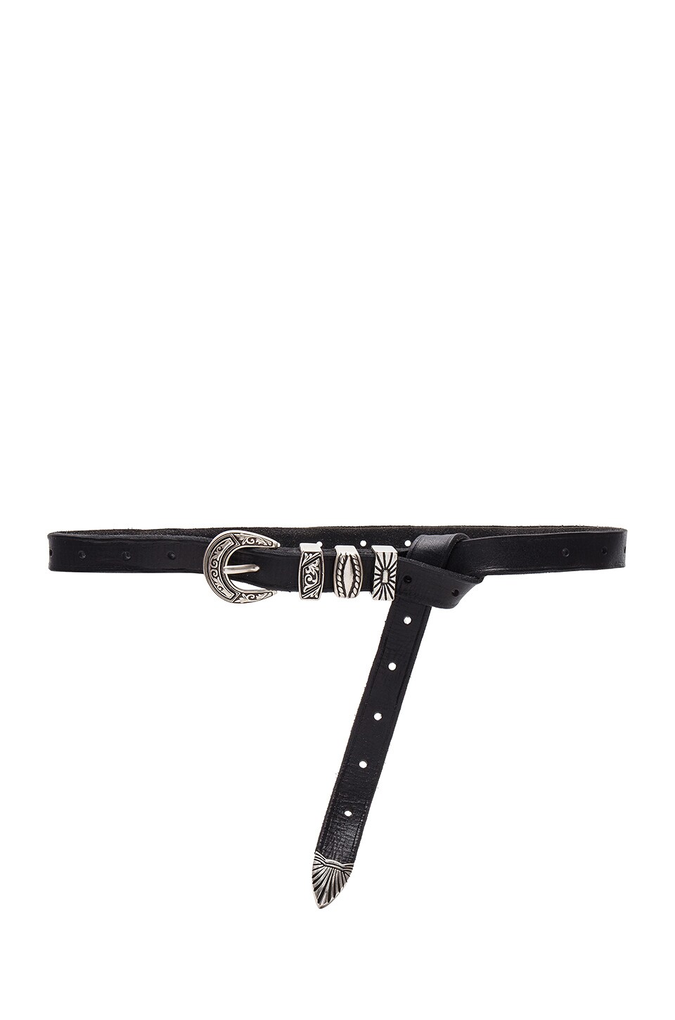 Ceinture En Cuir Marron Cloutée Linea Pelle – Taille S, Style Skinny