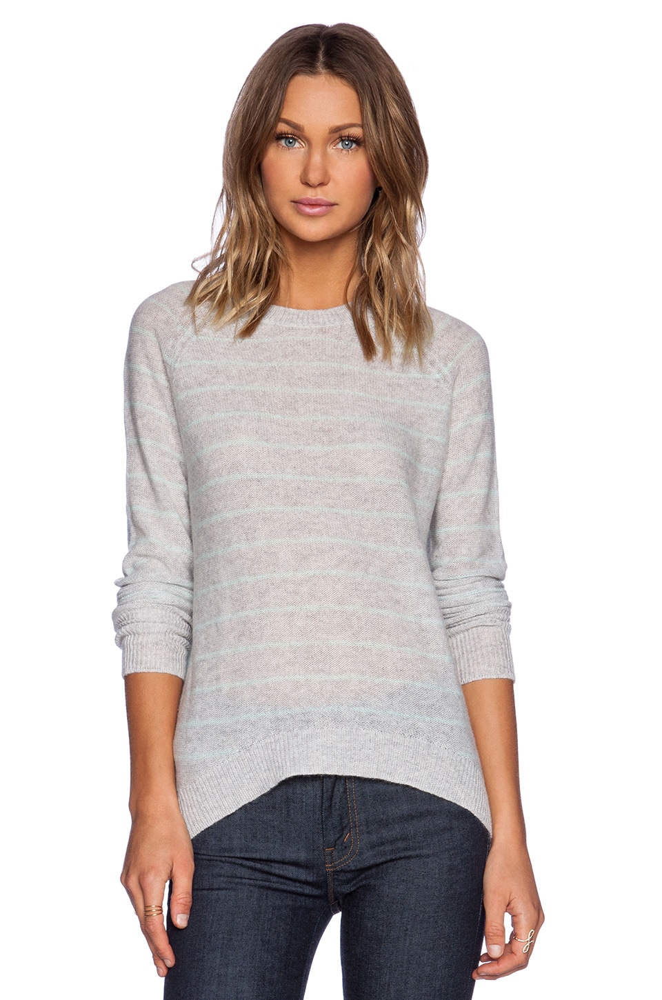 Line Gwen Striped Sweater in Heather & Greenland