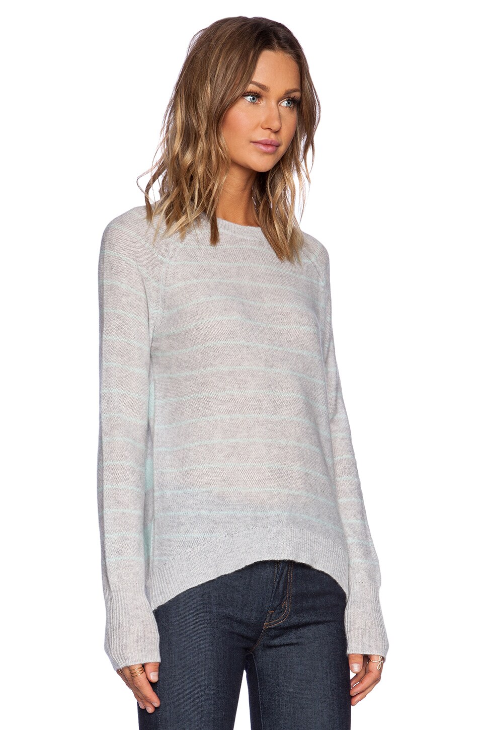 Line Gwen Striped Sweater in Heather & Greenland