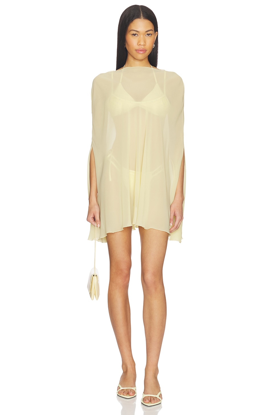 sheer poncho dress Sleeveless Maxi Dress Covered with a Sheer Lace Sequined Poncho