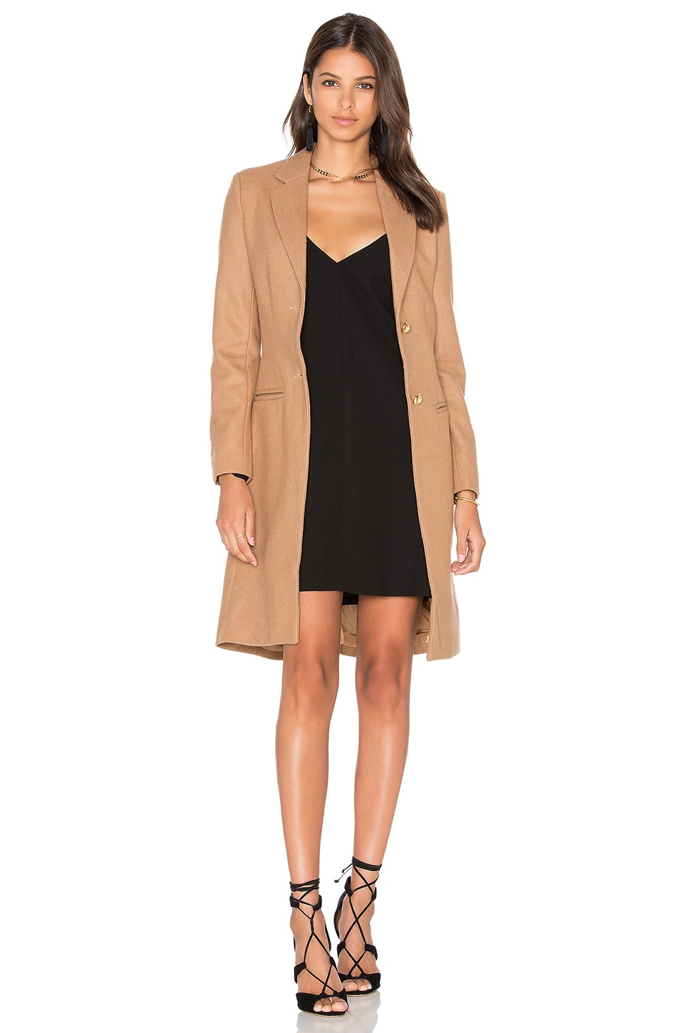 LIONESS Donatella Short Winter Coat in Camel