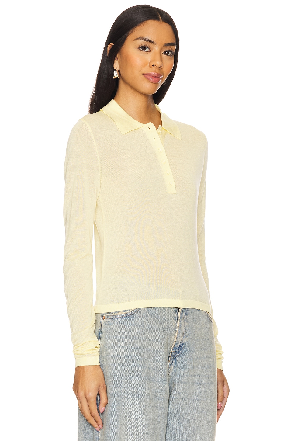 LIONESS Black Swan Polo Top in Butter | REVOLVE