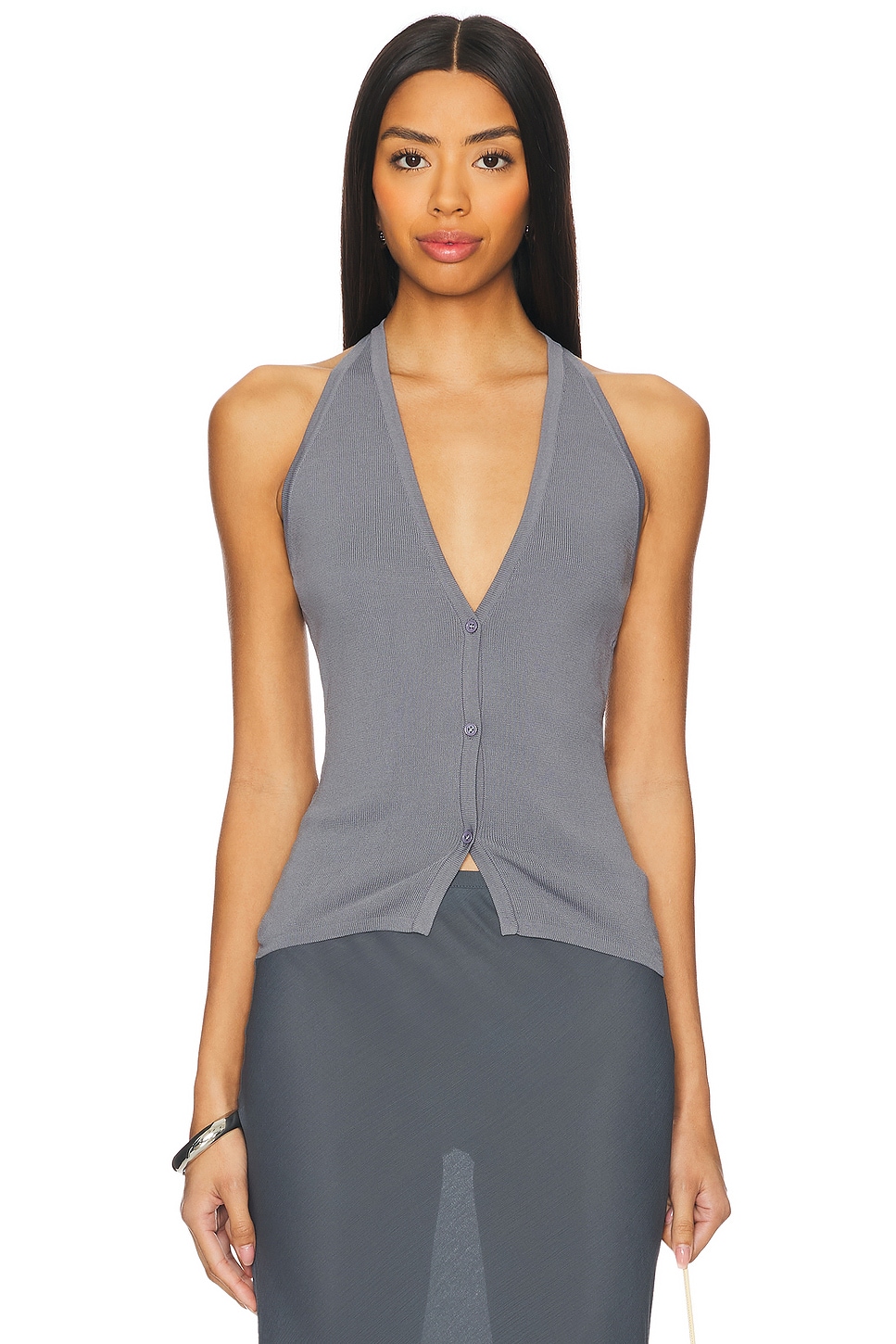 LIONESS Brat Halter Top in Slate | REVOLVE