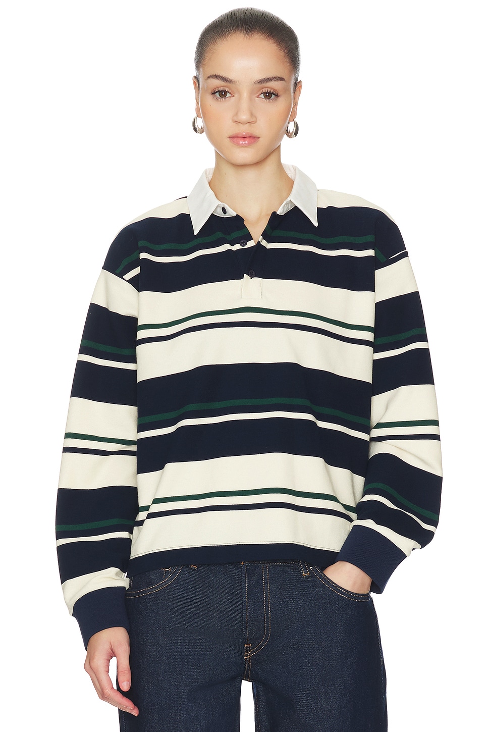 LIONESS Preppy Jersey Top in Midnight Stripe | REVOLVE