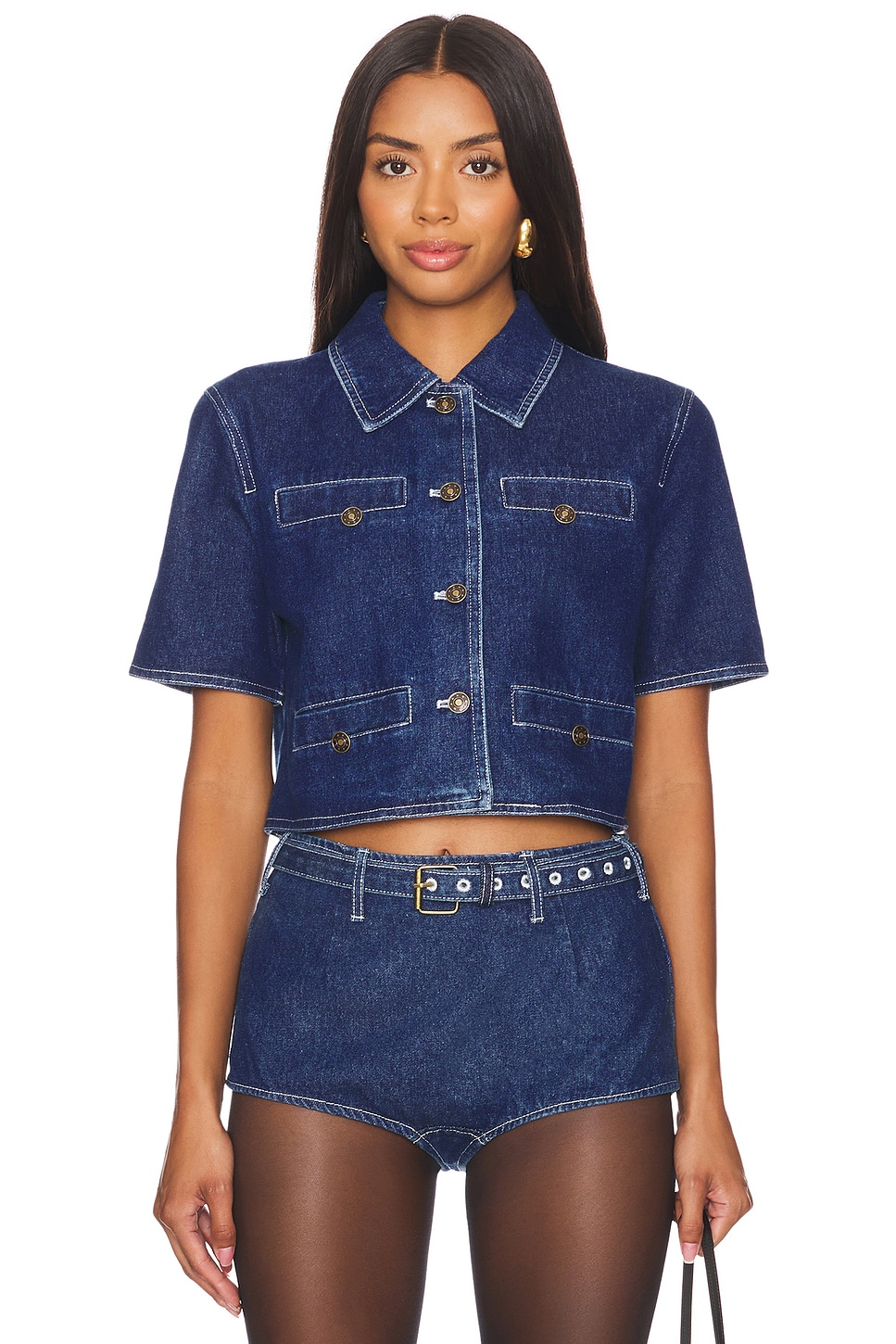 Halston Denim Top