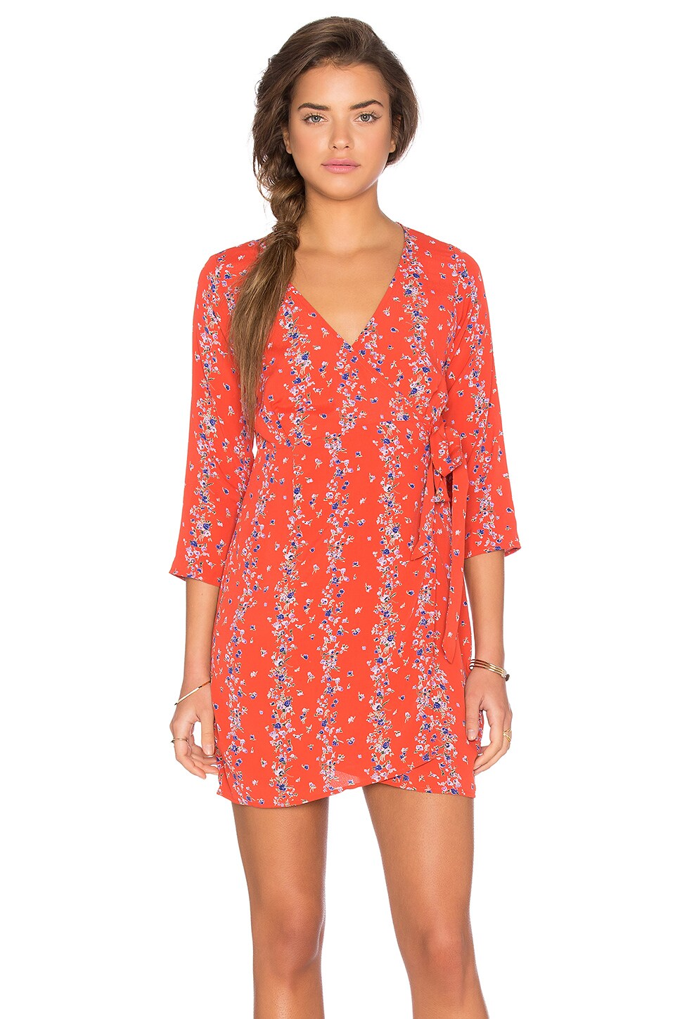 Lisakai Isla Wrap Dress in Red Print | REVOLVE