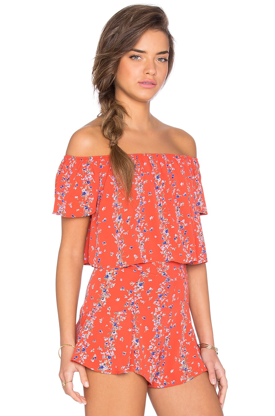 Lisakai CoCo Floral Crop Top in Red Print