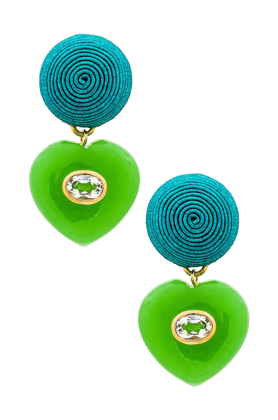 Lizzie Fortunato Peniche Heart Earrings in Blue