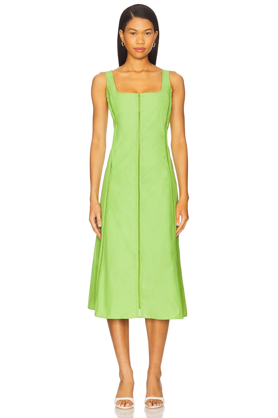 slim fit dress slacks Parrot Green Layered Dress – Taram