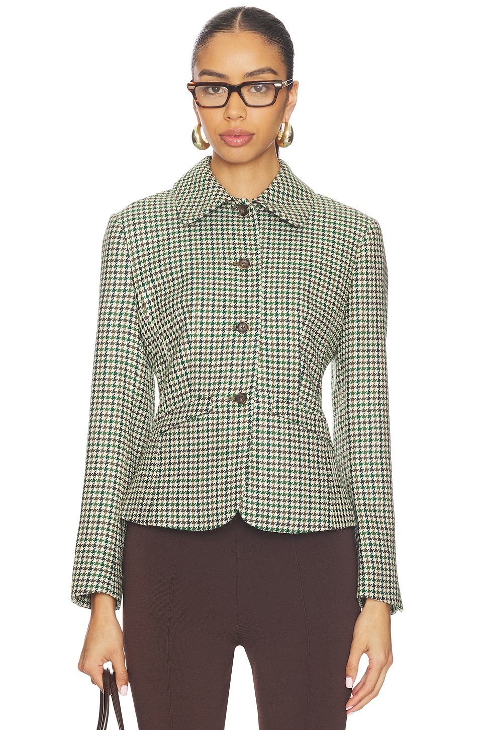 ジャケット・アウター Ruimeme <houndstooth cropped jacket> Houndstooth cropped jacket in black - Rixo | Mytheresa