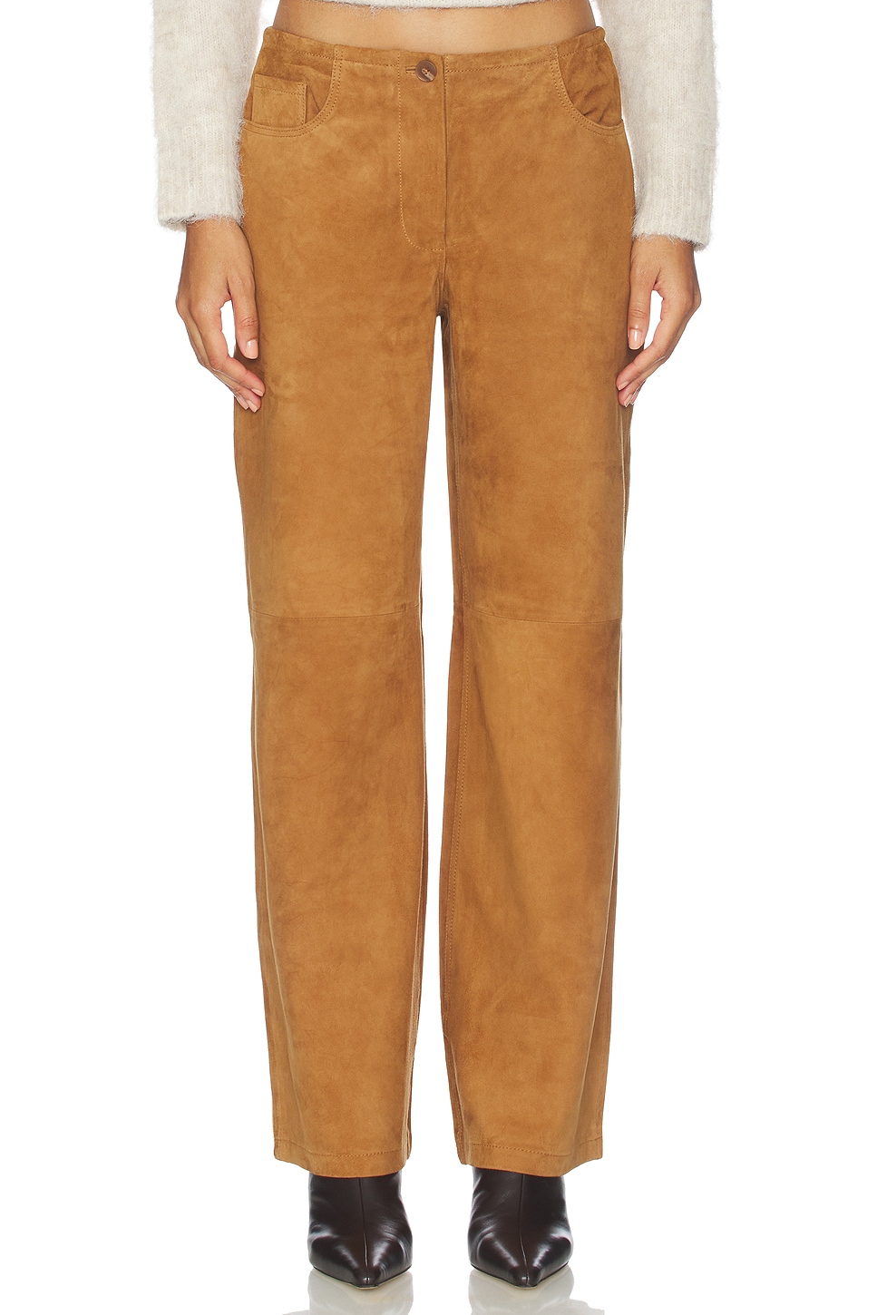 La Ligne Suede Jenny Pant in Tobacco | REVOLVE