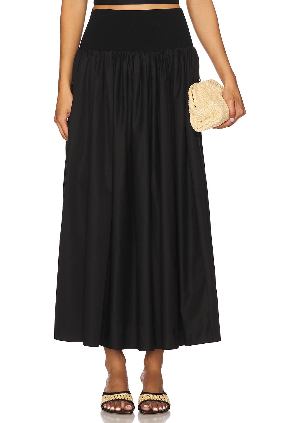 La Ligne Knit Yoke Skirt in Black | REVOLVE