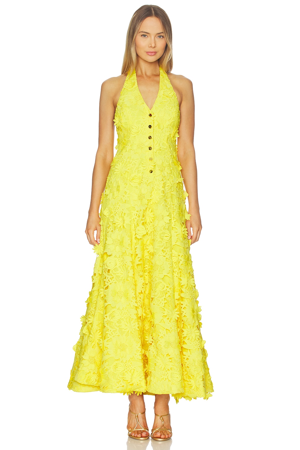 LEO LIN Juliette Maxi Dress in Yellow - size Aus 6/US 2 LEO LIN Juliette Maxi Dress in Yellow - size Aus 6/US 2