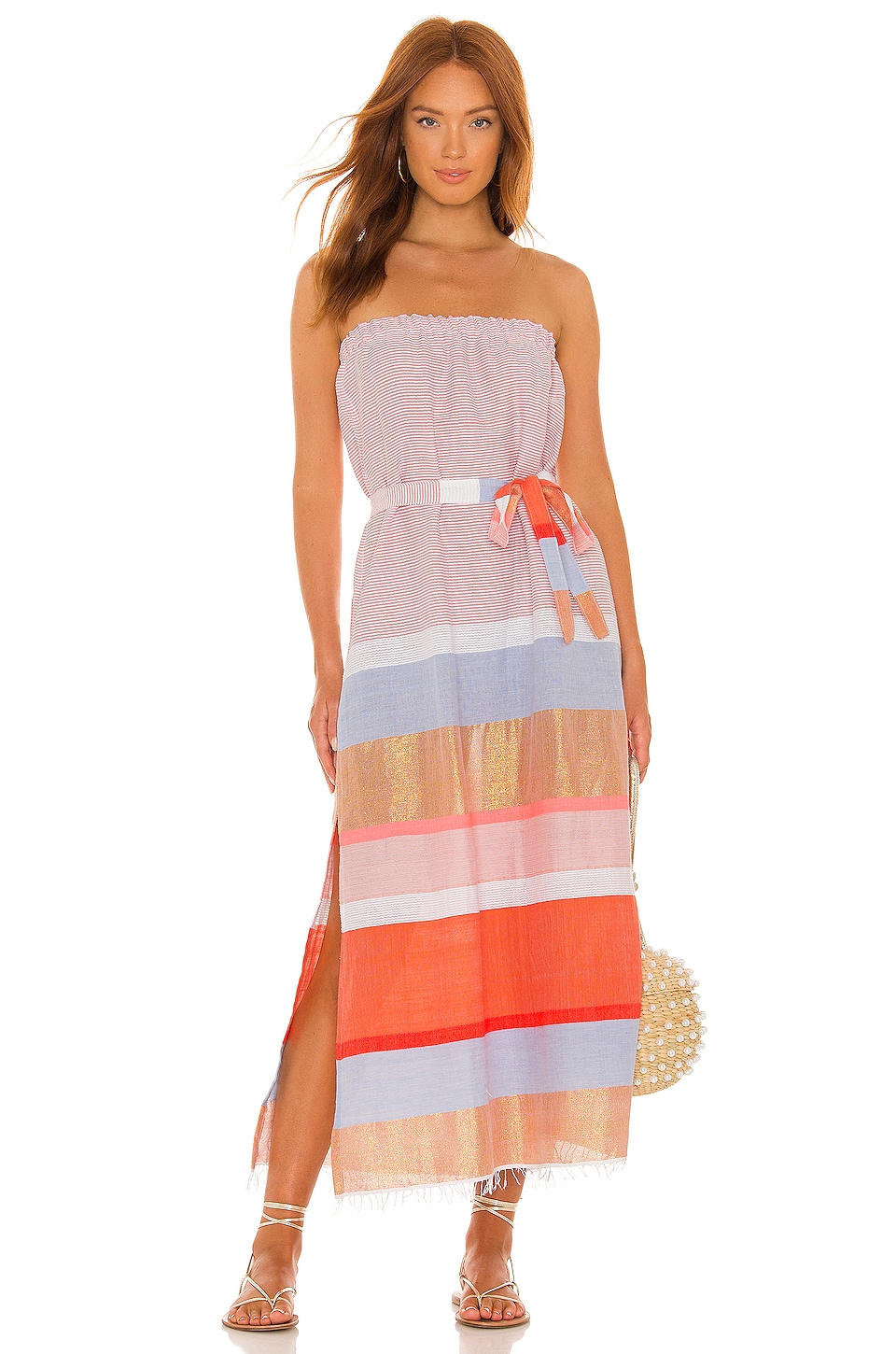 Lemlem Marjani Caftan in Peach Puff | REVOLVE