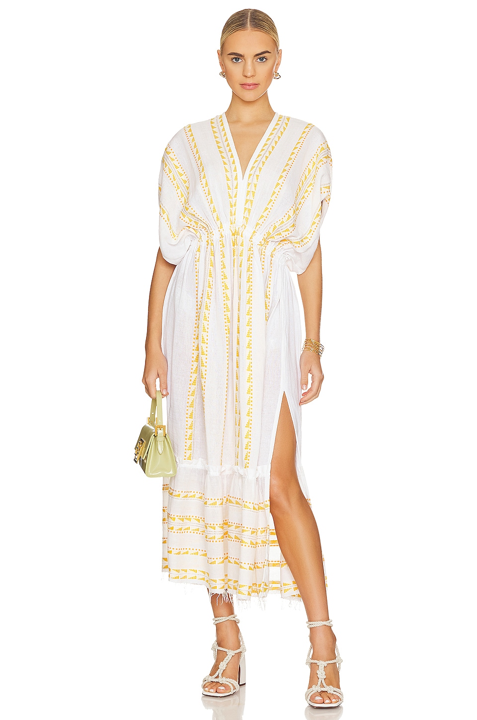 Lemlem Abeba Plunge Neck Dress in Sunshine Yellow | REVOLVE