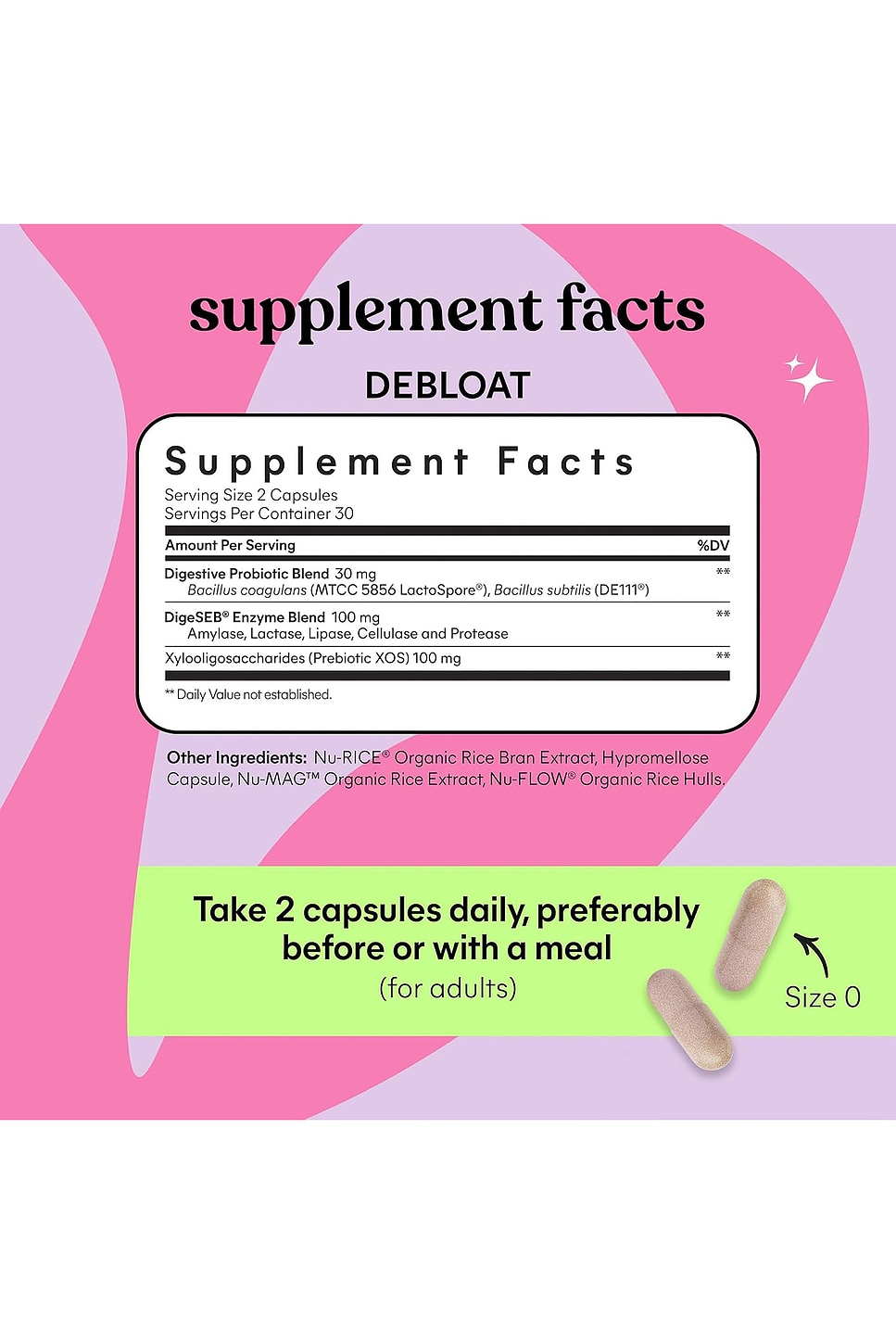 Debloat, Daily Digestive Enzymes & Probiotics Capsules