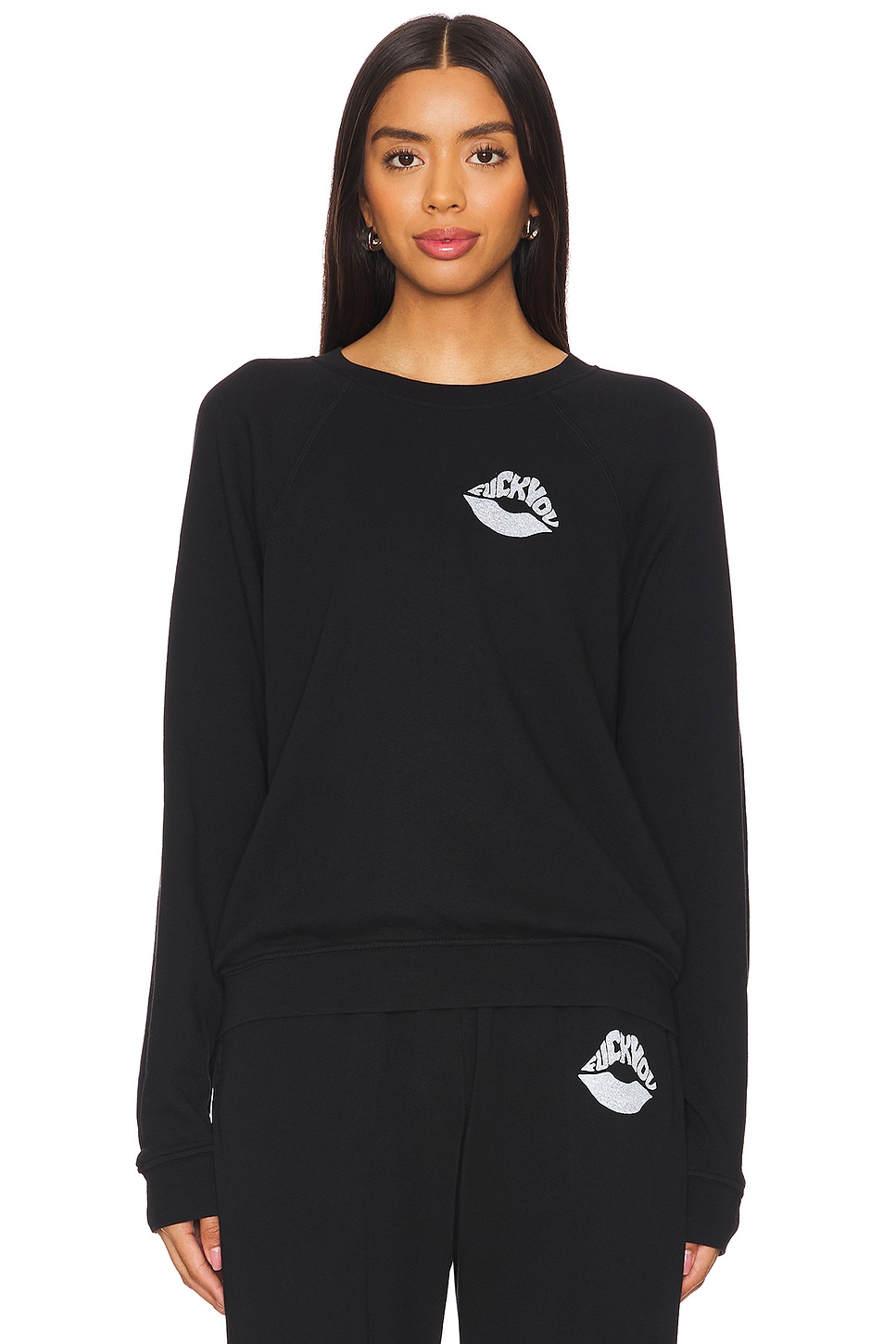 Lauren Moshi Anela Raglan F U Bear Crew Neck thumbnail