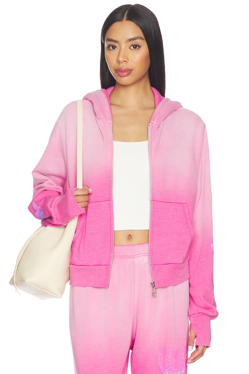 Butterfly Heart Crop Zip Hoodie
