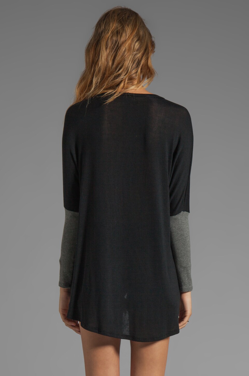 Lauren Moshi Deb Rock Skull Sweater in Black/Heather Grey