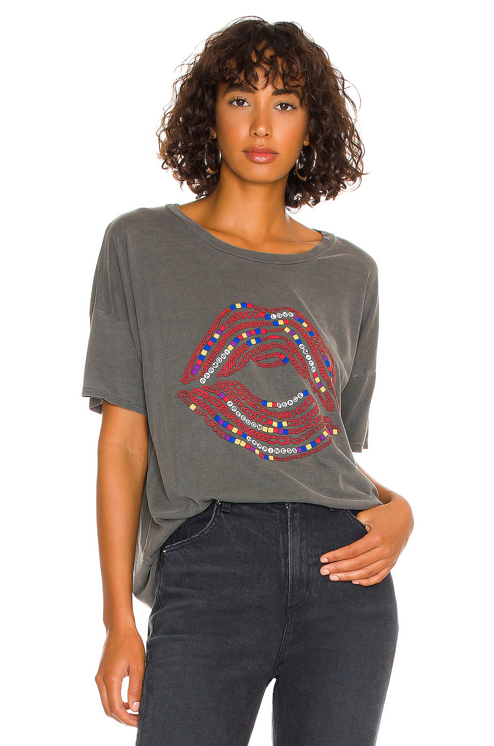 Lauren Moshi Liberty Boyfriend Tee in Pigment Black | REVOLVE