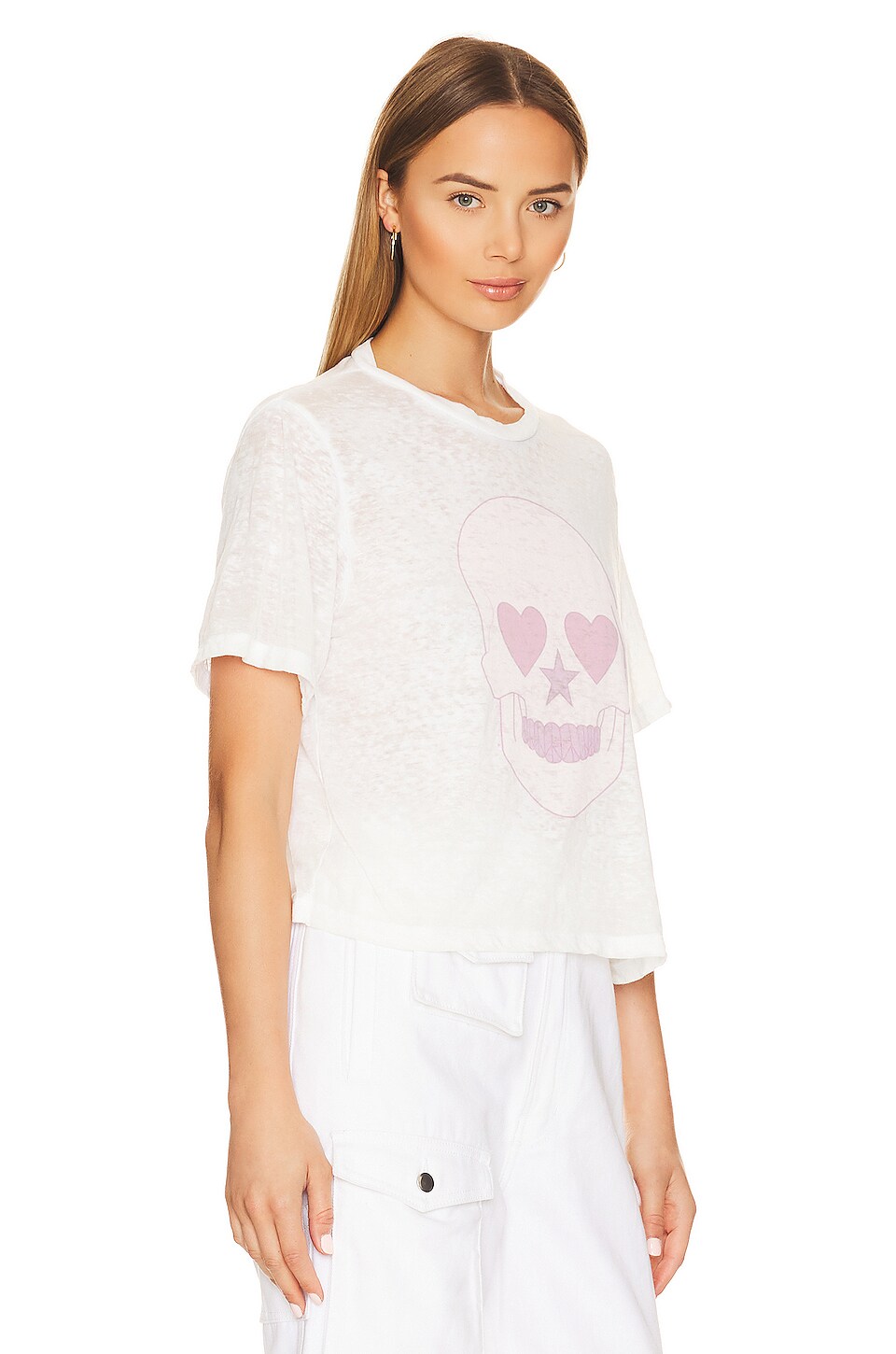 Lauren Moshi Linnea Tee in White Burnout