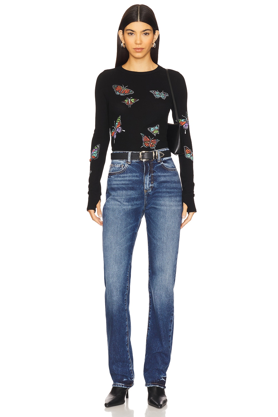 Lauren Moshi Mckinley Vintage Butterflies Thermal Top thumbnail