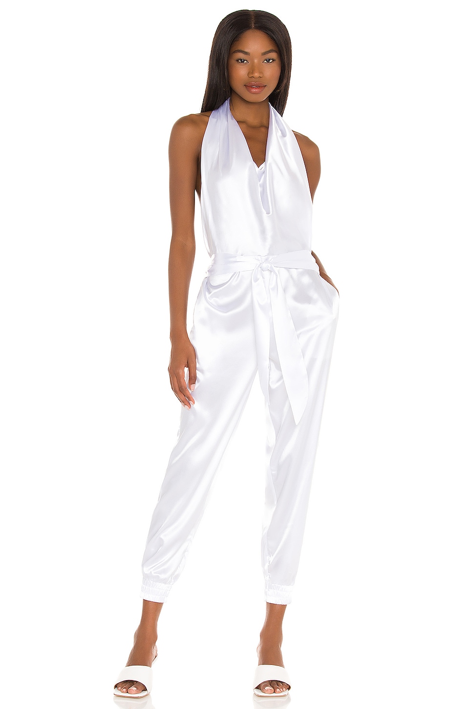 LNA X REVOLVE Open Back Jumpsuit White