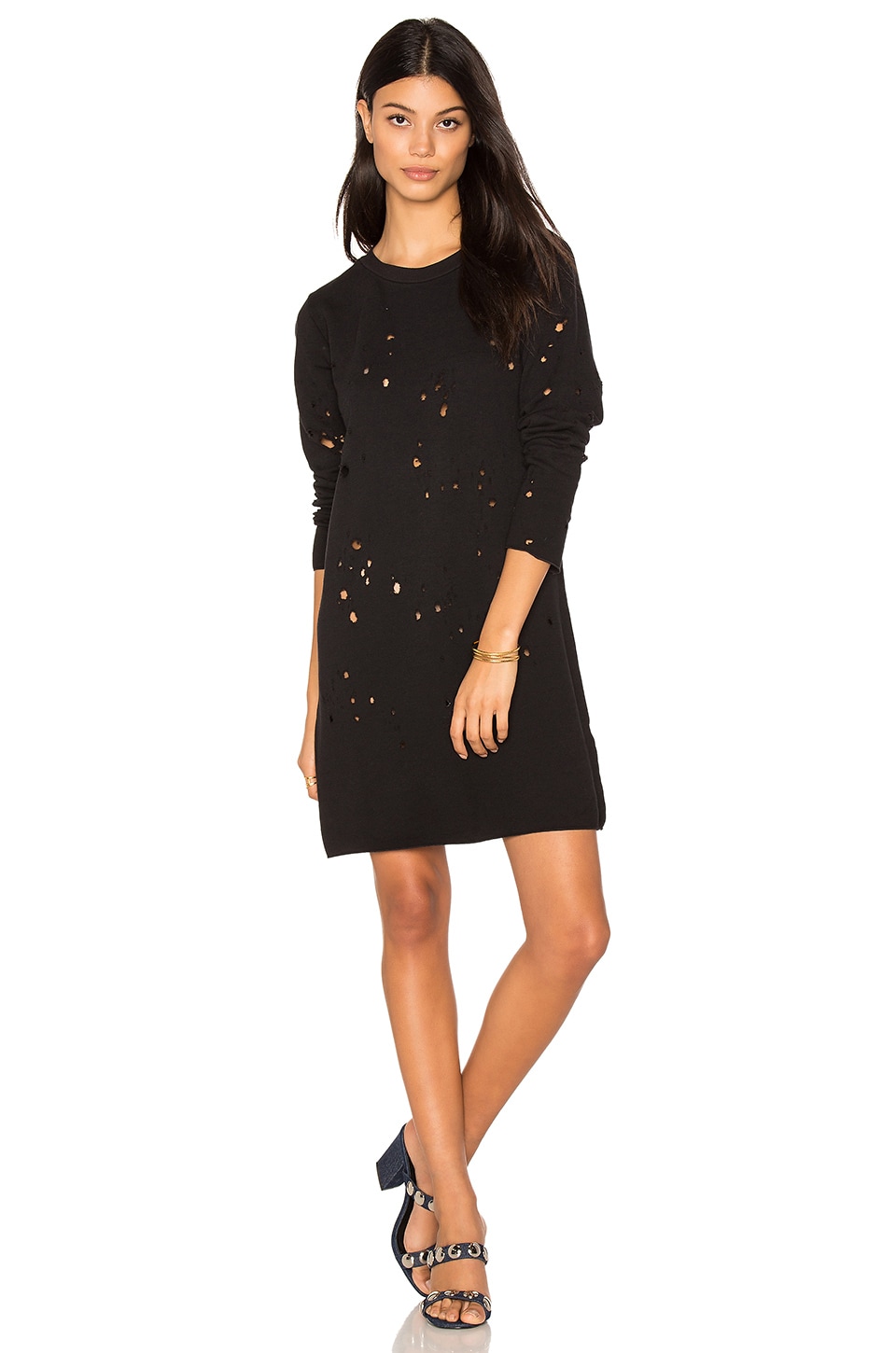 black sweatshirt dress