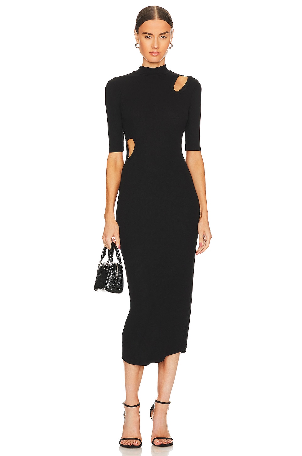 LNA Suvi Rib Midi Dress in Black | REVOLVE