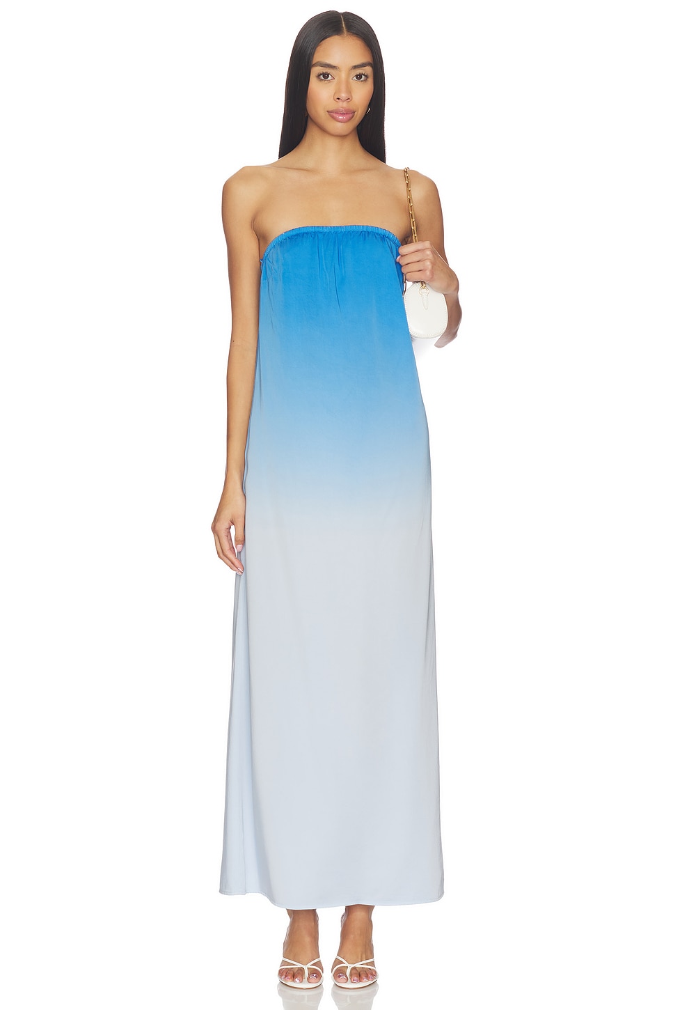 blue dip dye dress Blue Bell Sleeve Dip Dye Dress main image 0