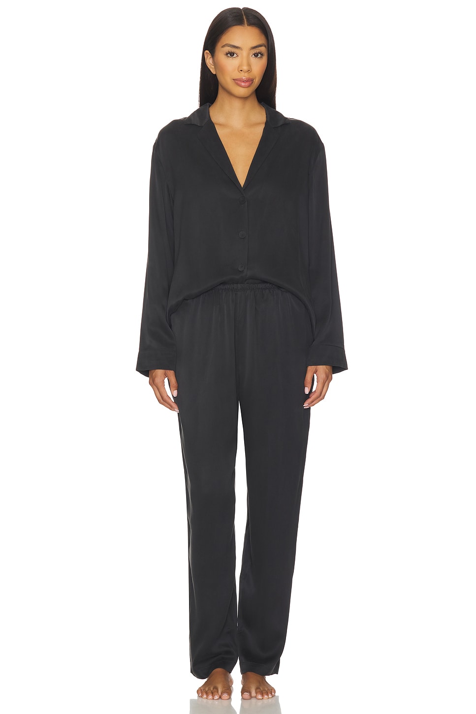 Washable Silk Long Sleeve Pant Set - thumbnail 2