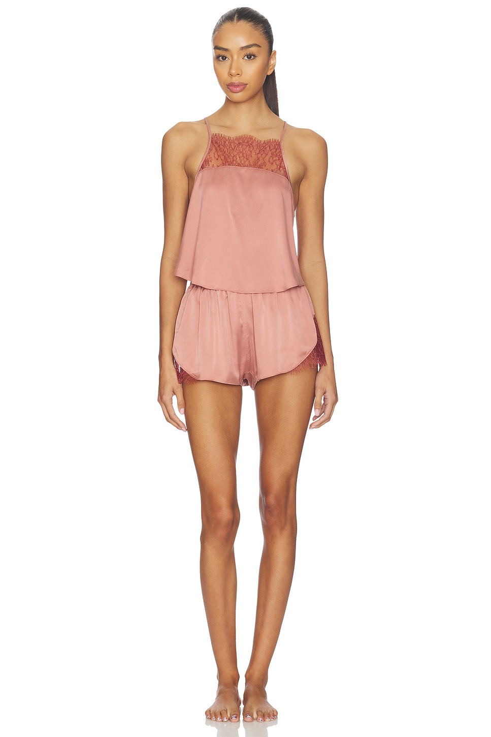 Washable Silk Lace Cami Short Set