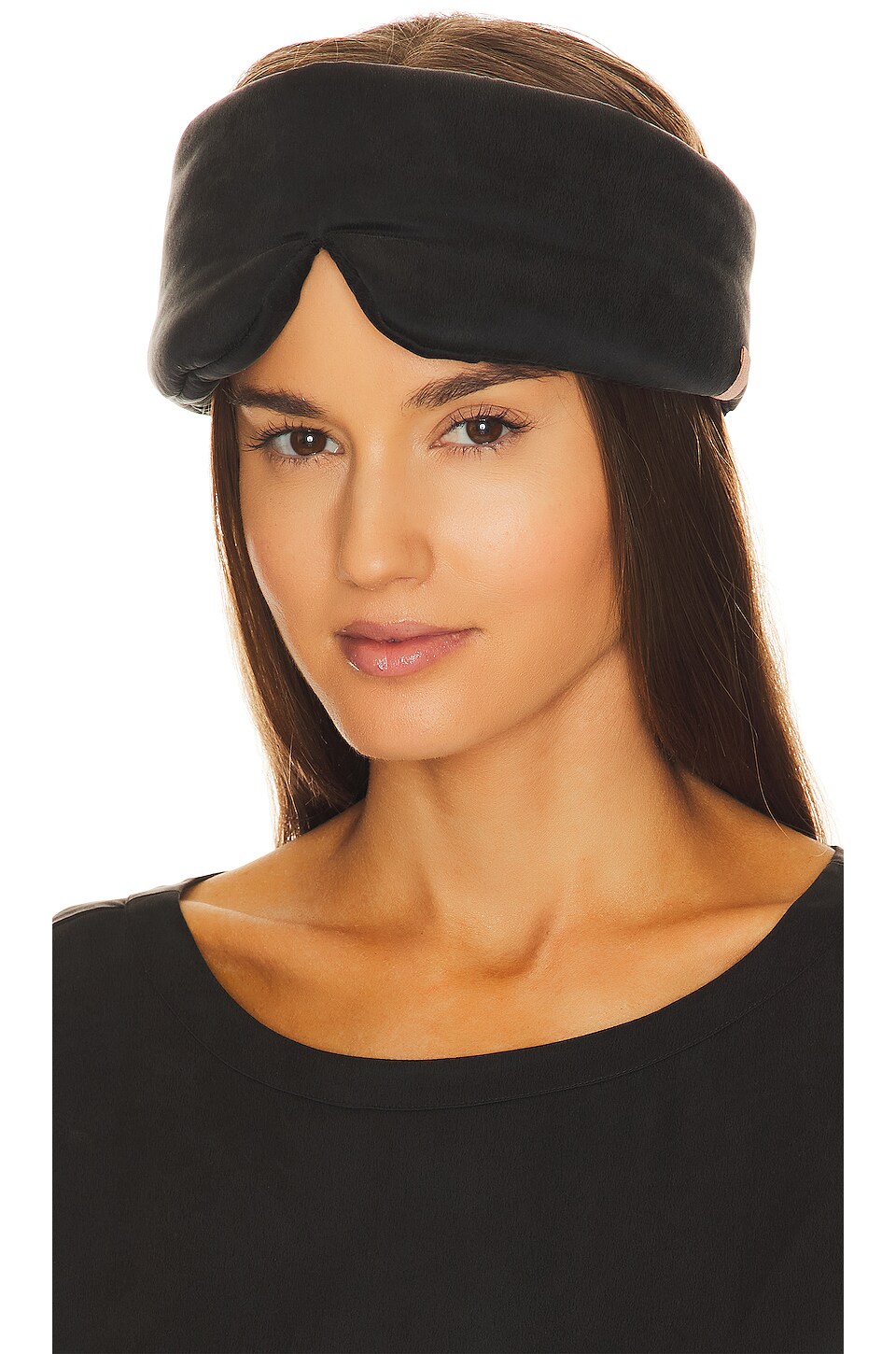 LUNYA Washable Silk Sleep Mask in Immersed Black REVOLVE