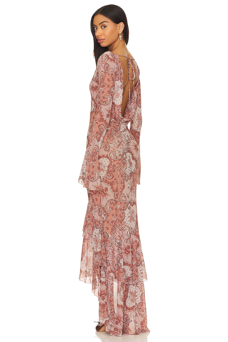 Mauve Lace Maxi Dress