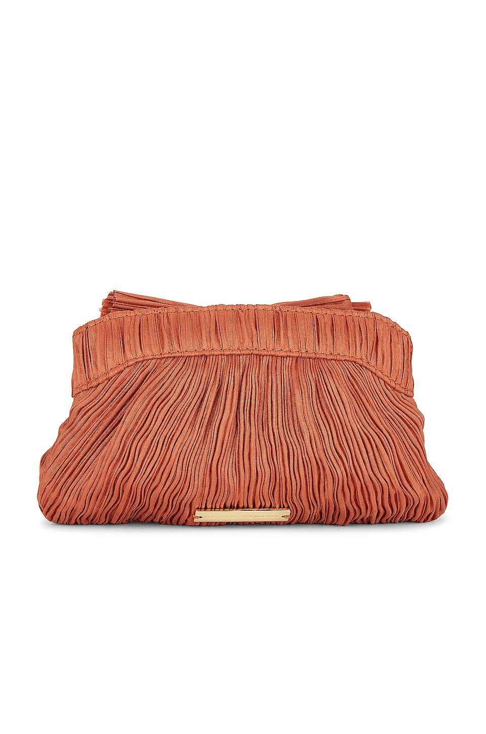 Loeffler Randall Rochelle Clutch in Terracotta Shantung