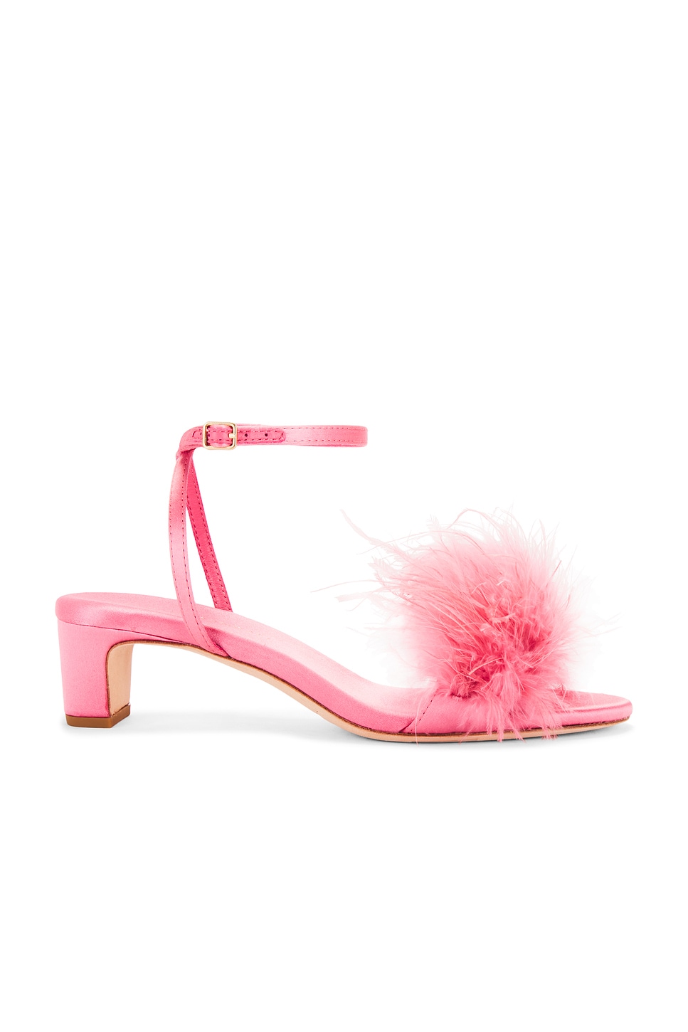 Loeffler Randall | Minerva Satin/Feather Sandal | Blush