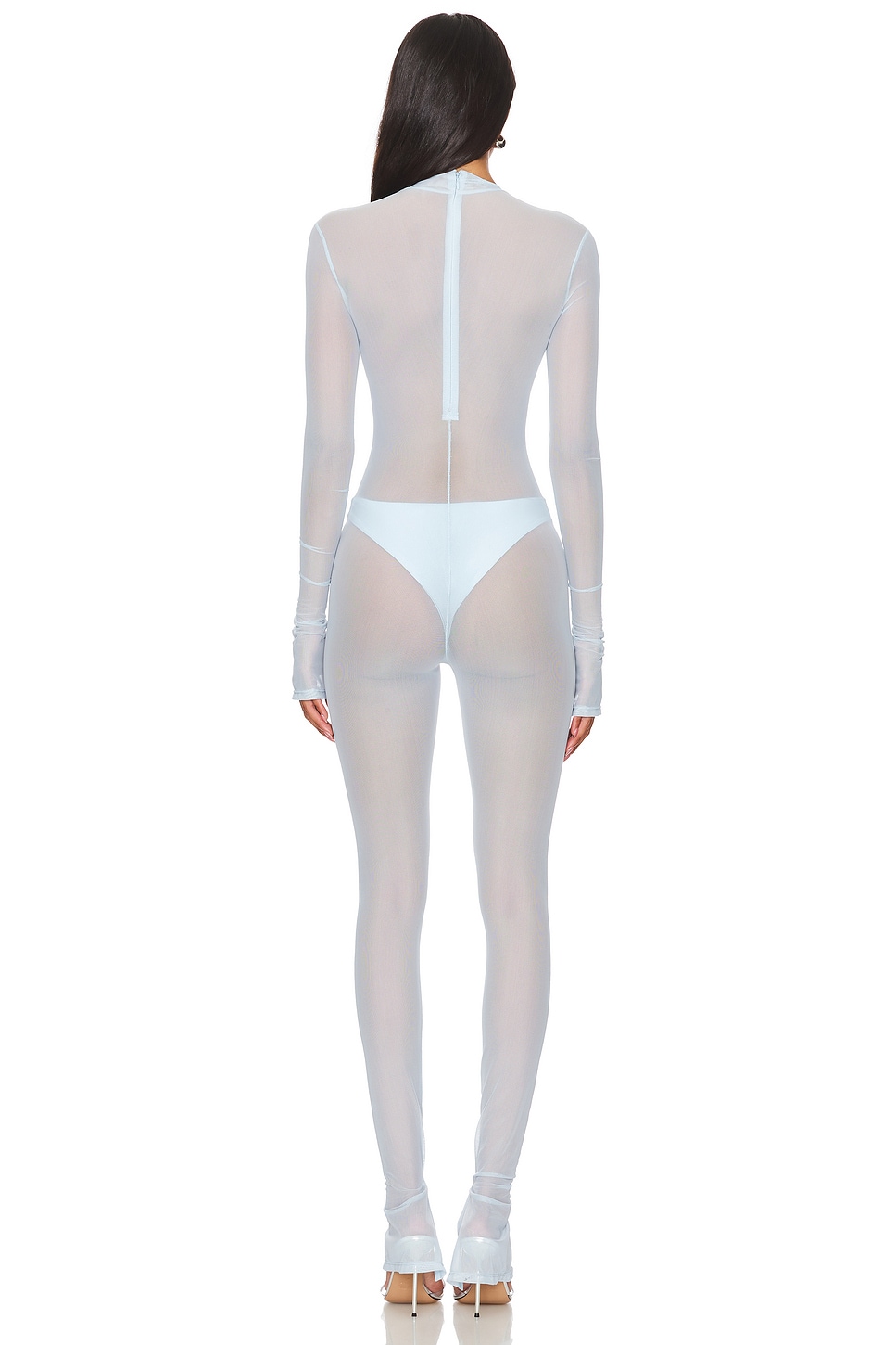 Mesh Mock Neck Catsuit