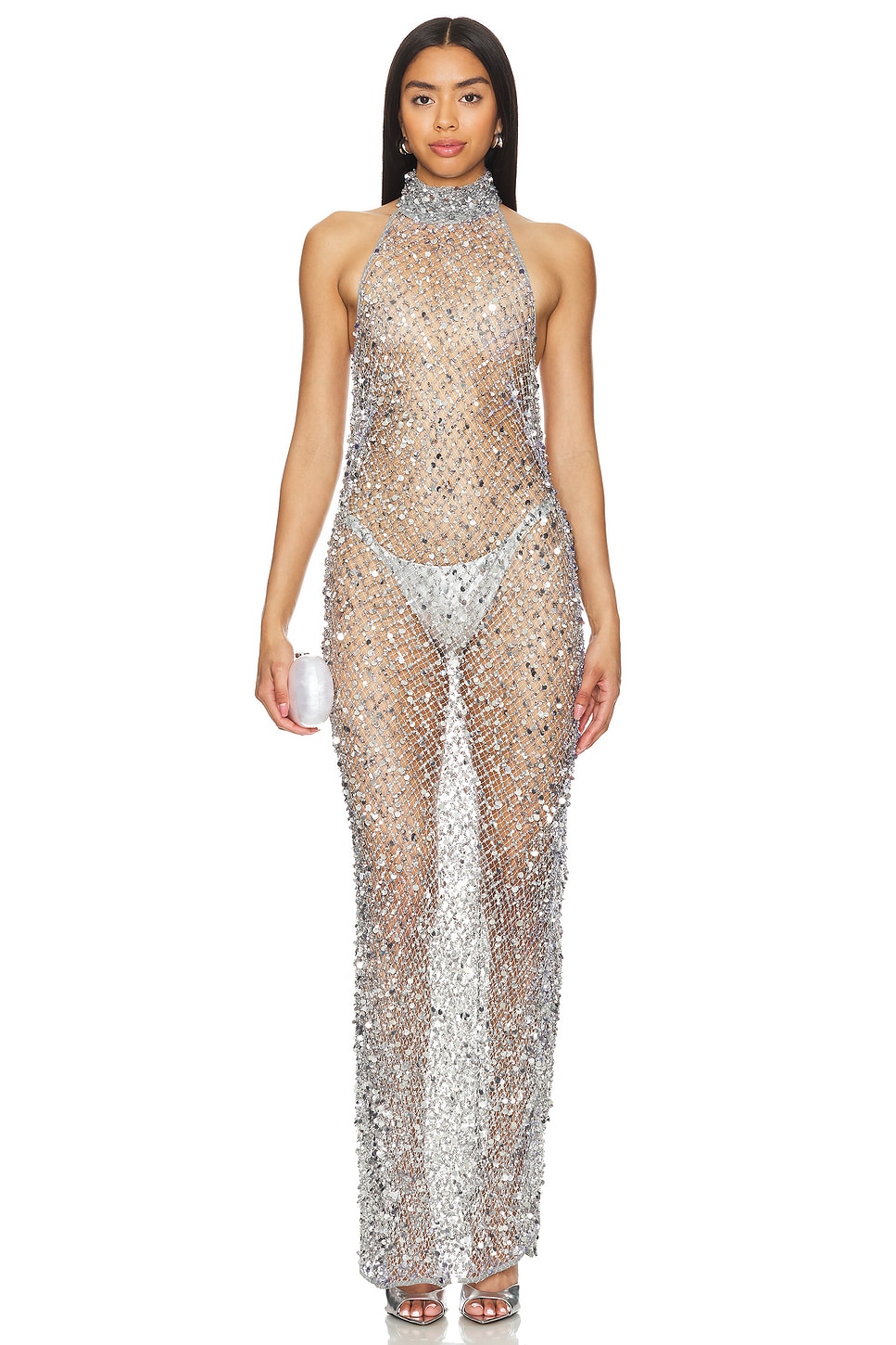 Sequin Mesh Gown