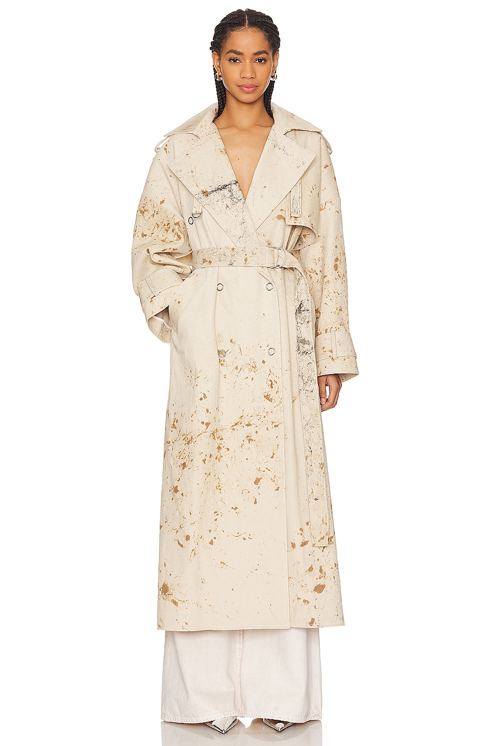 Lapointe Denim Trench Coat in Splatter | REVOLVE