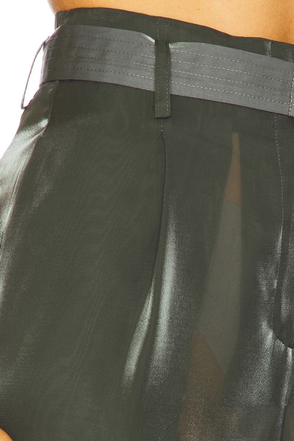 LAPOINTE Metallic Organza Belted Pant