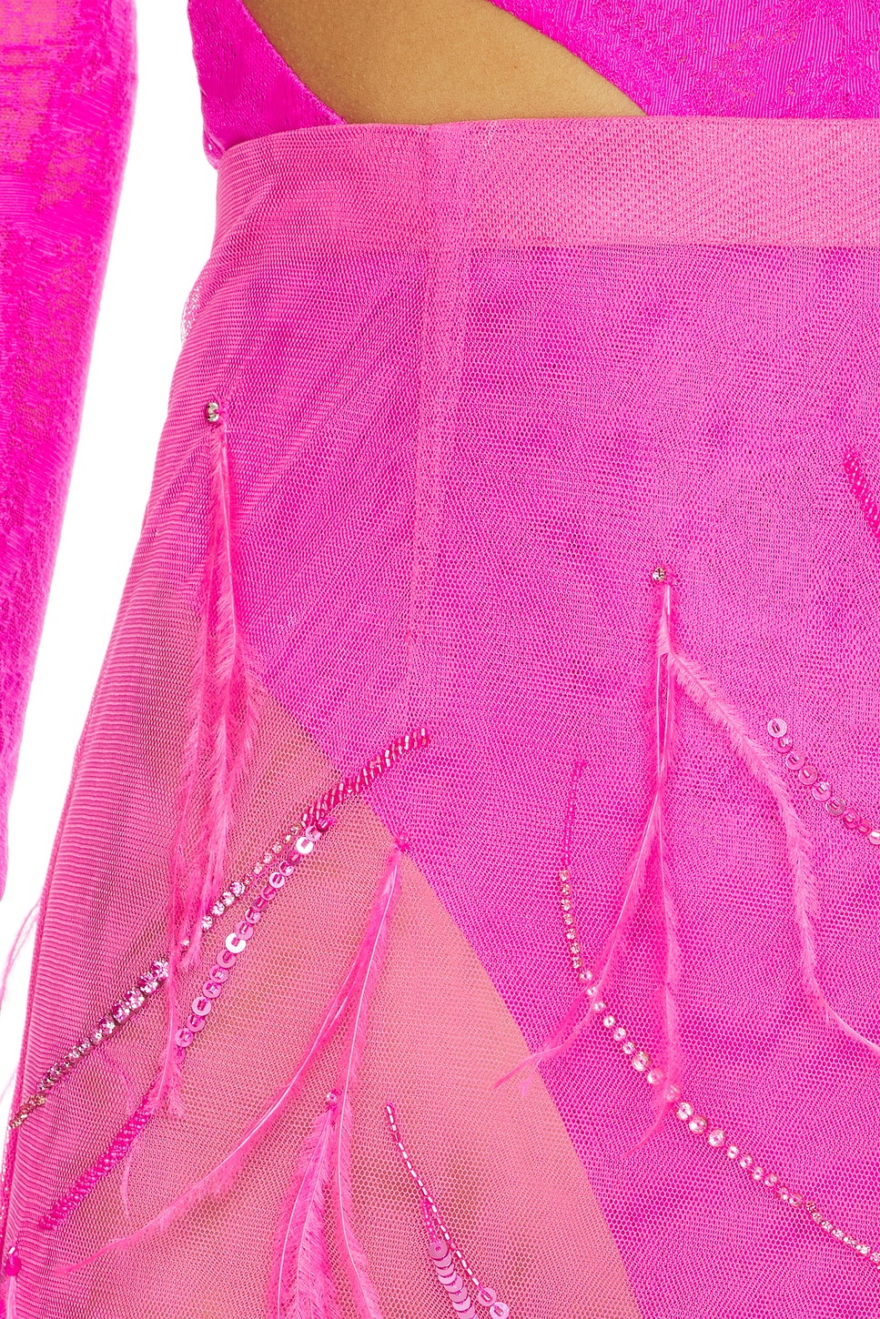 Feather Embroidery Skirt