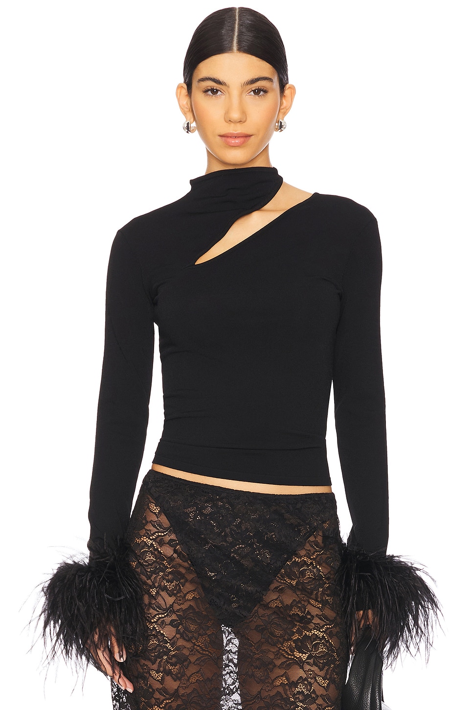 LAPOINTE Asymmetric Top With Feathers