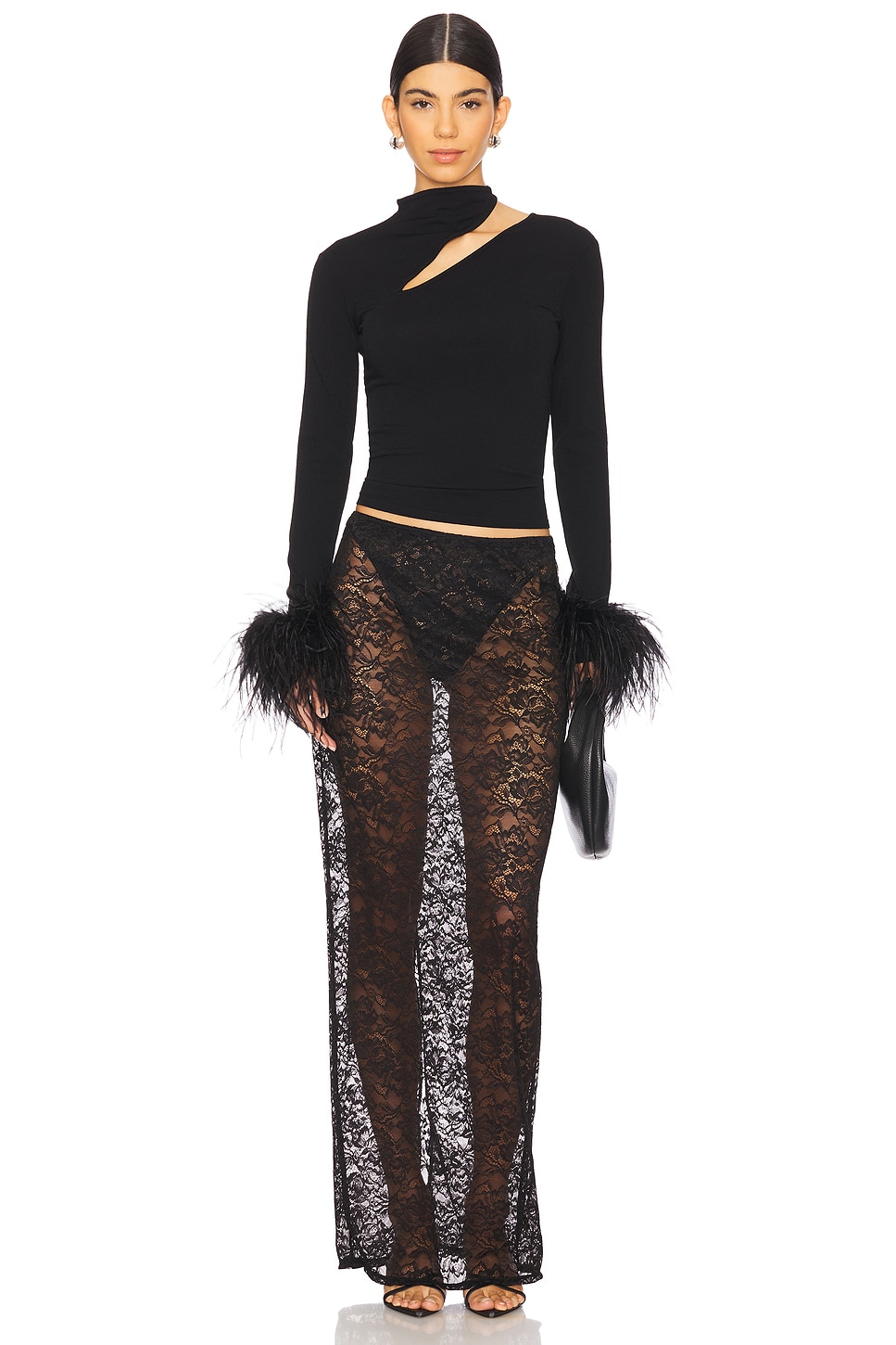 LAPOINTE Asymmetric Top With Feathers thumbnail