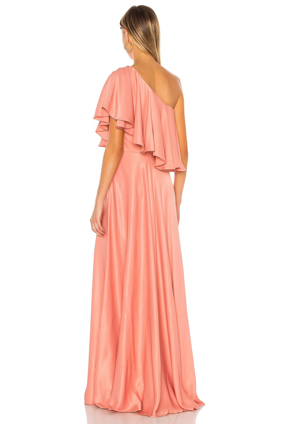 IORANE One Shoulder Gown in Sugar Coral REVOLVE