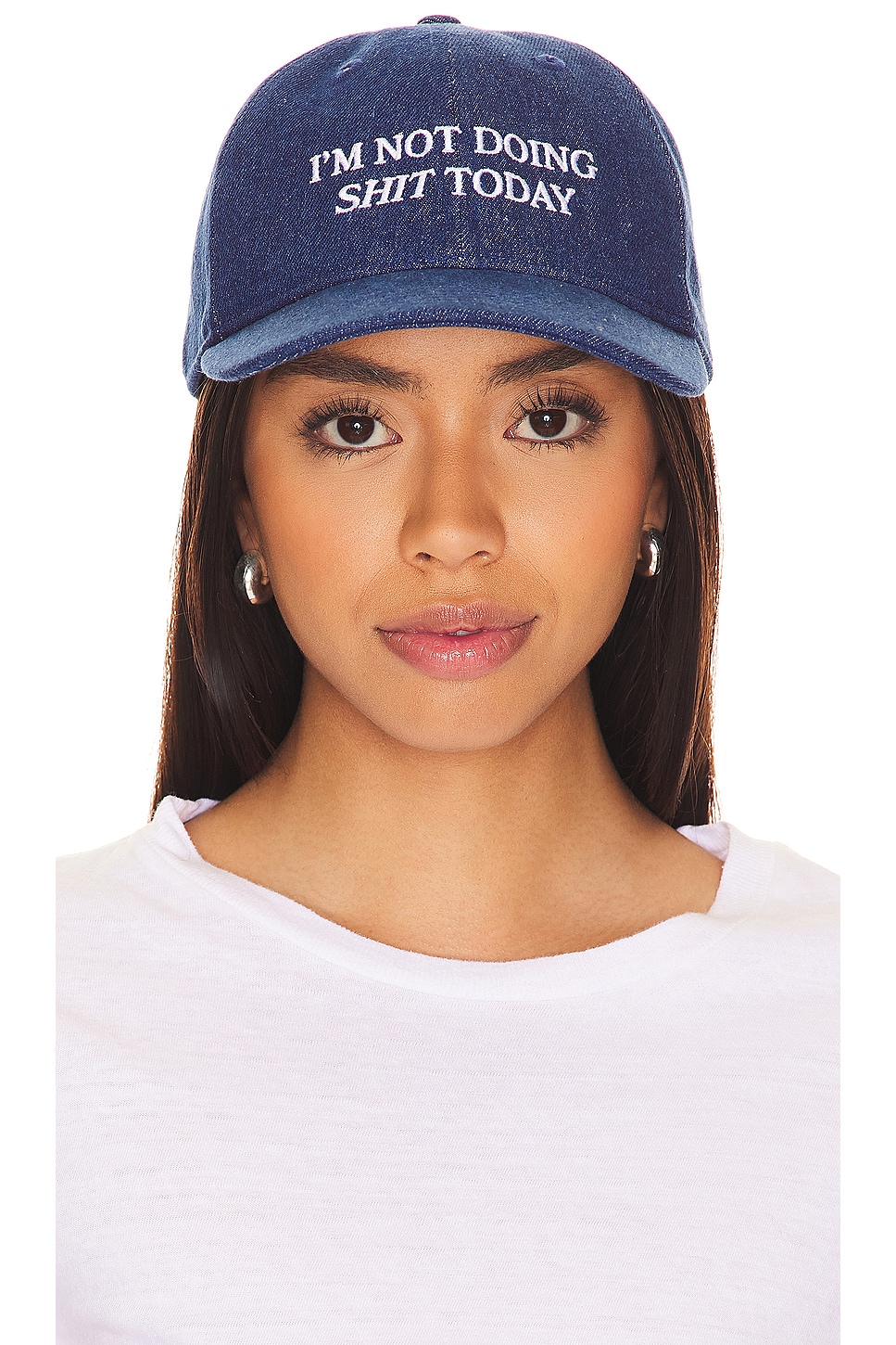 Lovers and Friends Not Doing Shit Today Hat in Denim Blue REVOLVE