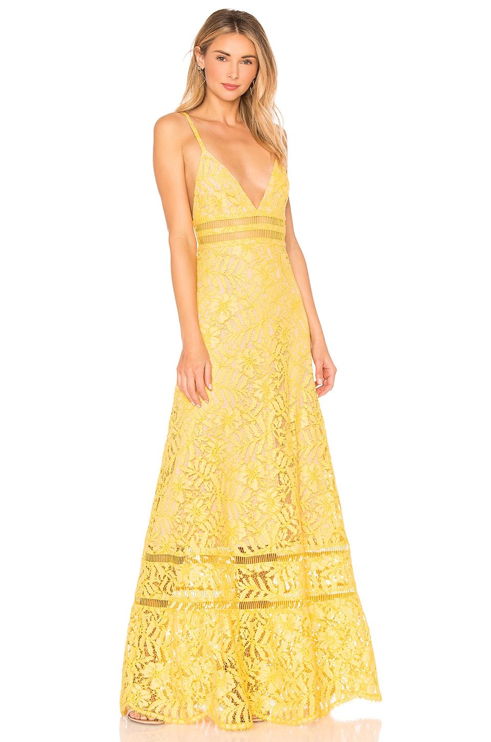 revolve yellow lace dress