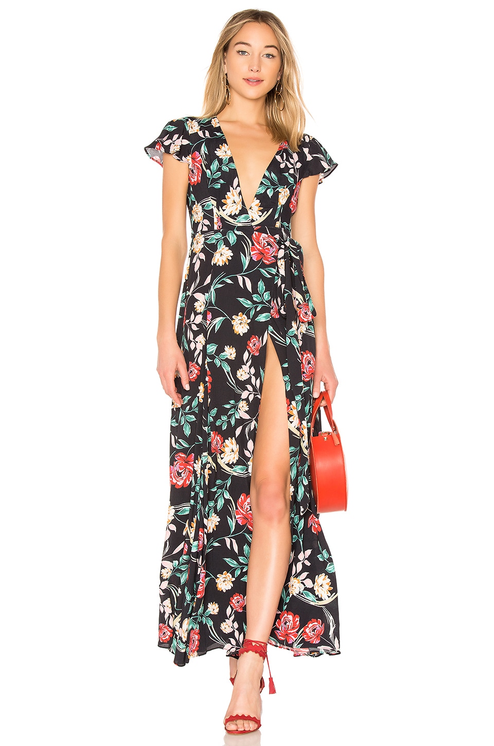 Lovers and Friends Kayla Wrap Dress in Bold Floral | REVOLVE