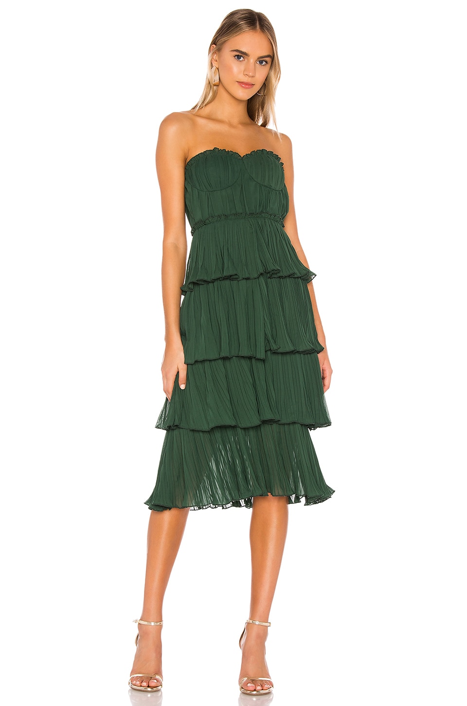 Image 1 of Alex Midi Dress in Emerald Green